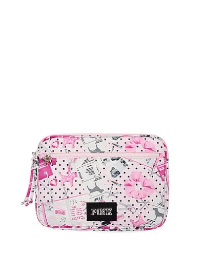 Pink 14” Padded Laptop Sleeve In Animal Print