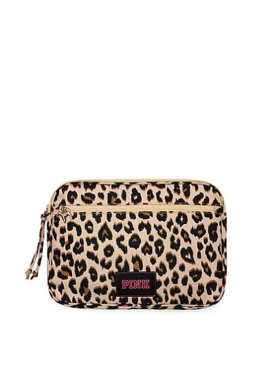 Pink 14” Padded Laptop Sleeve In Animal Print