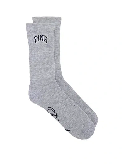 Pink 1-pack Crew Socks In Gray