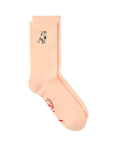 Pink 1-pack Crew Socks In Orange