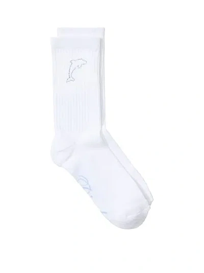 Pink 1-pack Crew Socks In White