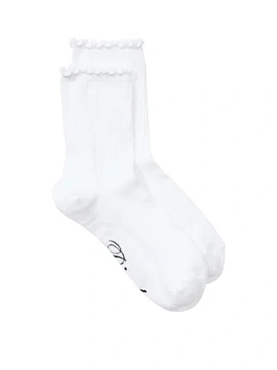 Pink 1-pack Pointelle Ruffle Socks In Metallic