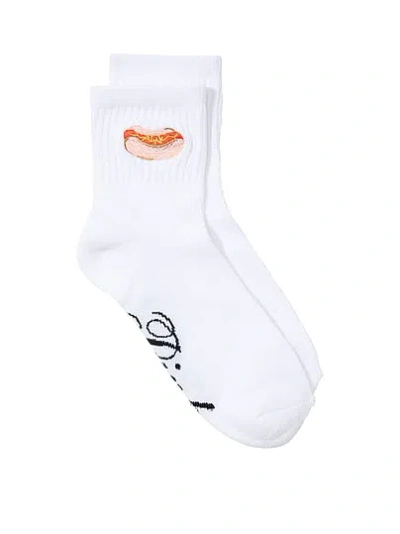 Pink 1-pack Quarter Socks In White