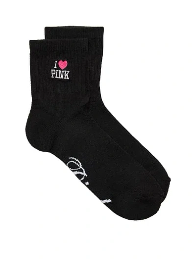 Pink 1-pack Quarter Socks In Black