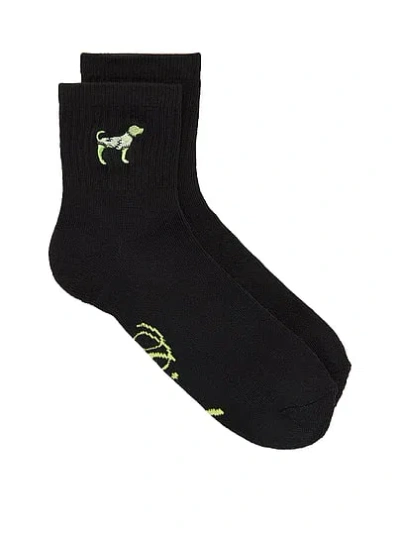 Pink 1-pack Quarter Socks In Black