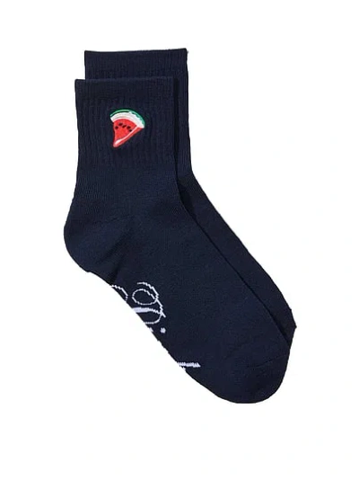 Pink 1-pack Quarter Socks In Blue