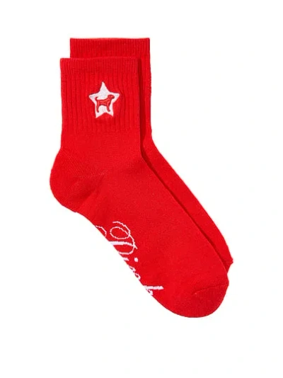 Pink 1-pack Quarter Socks In Red