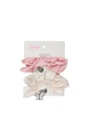 Pink 2-pack Charm Scrunchie Set In Multi