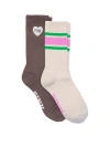Pink 2-pack Crew Socks In Multi