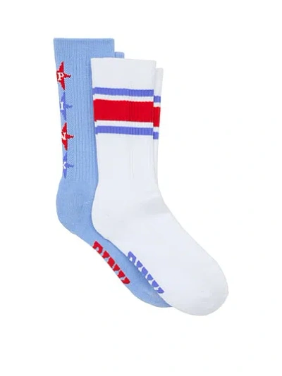 Pink 2-pack Crew Socks In Multi