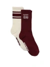 Pink 2-pack Crew Socks In Brown