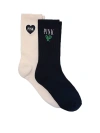 Pink 2-pack Crew Socks In Multi