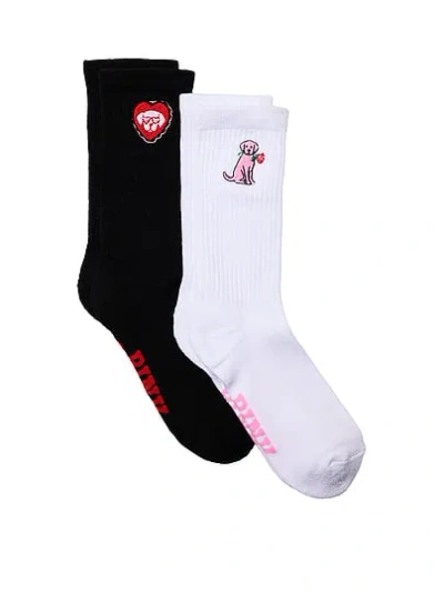 Pink 2-pack Crew Socks In Multi