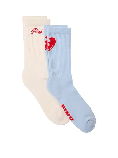 Pink 2-pack Crew Socks In Orange