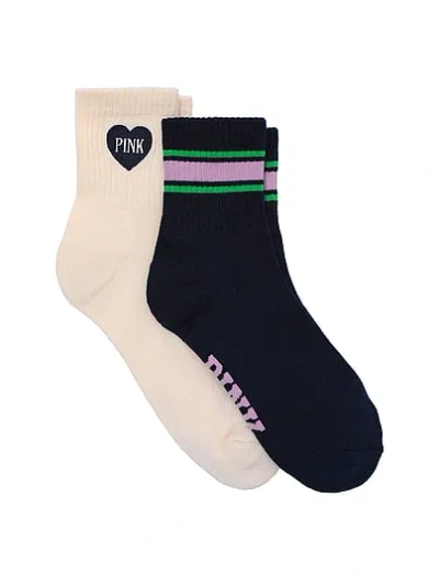 Pink 2-pack Quarter Socks In Multi