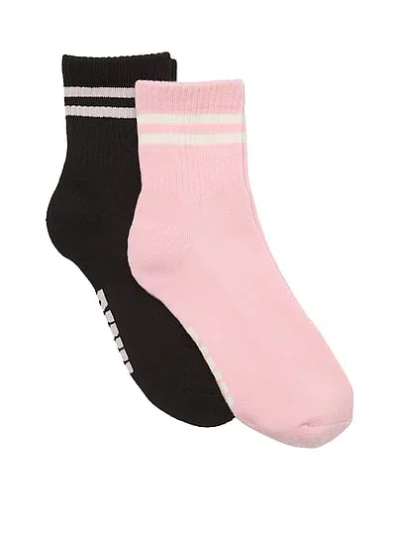 Pink 2-pack Quarter Socks In Multi