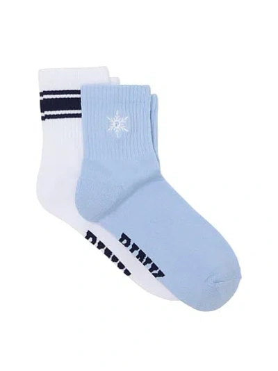 Pink 2-pack Quarter Socks In Blue