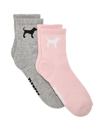 Pink 2-pack Quarter Socks In Multi