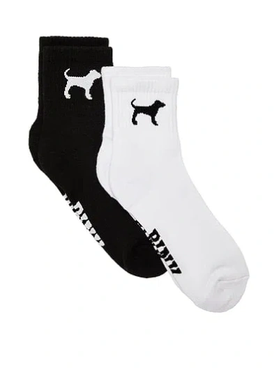 Pink 2-pack Quarter Socks In Animal Print