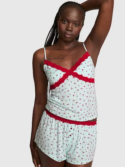 Pink 24/7 Lounge Modal Lace-trim Cami In Print