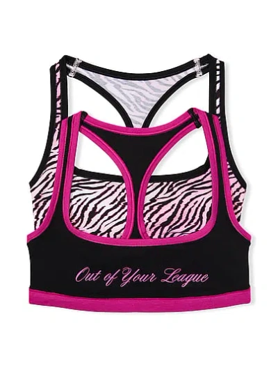 Pink 2-pack Cotton Racerback Bralettes In Multi
