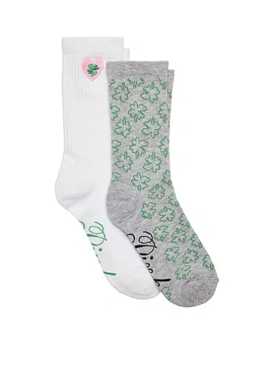 Pink 2-pack Crew Socks In Multi