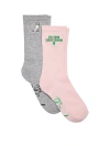 Pink 2-pack Crew Socks In Multi