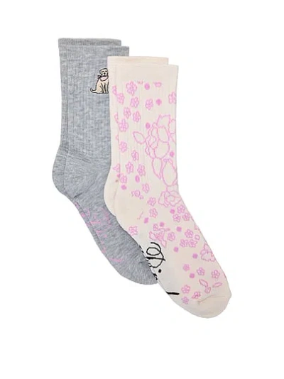 Pink 2-pack Crew Socks In Multi