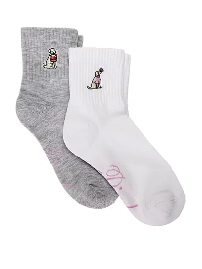 Pink 2-pack Quarter Socks In Multi
