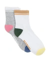 Pink 2-pack Quarter Socks In Multi