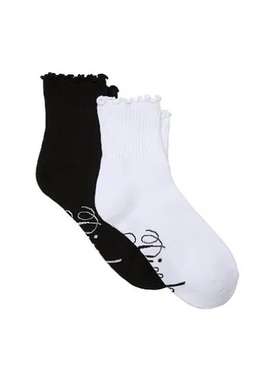 Pink 2-pack Ruffle Quarter Socks In Multi
