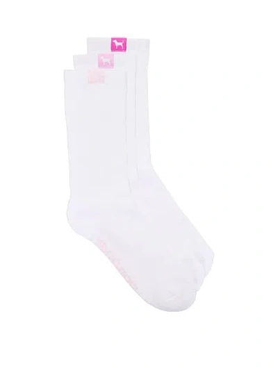 Pink 3-pack Crew Socks In Animal Print
