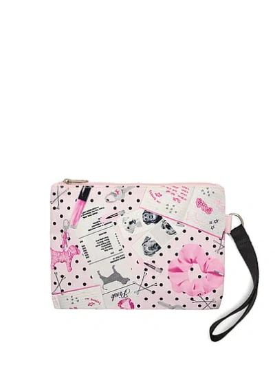 Pink 3-pack Pouch Set In Animal Print