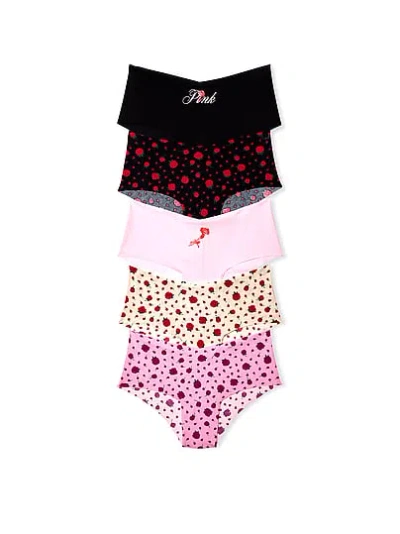Pink 5-pack No-show Cheeky Panties In Multi