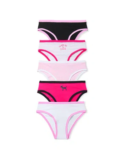 Pink 5-pack Cotton Cheeky Panties In Multi