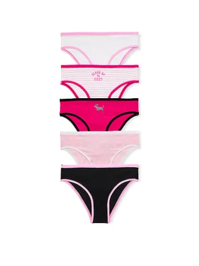 Pink 5-pack Cotton Cheeky Panties In Print