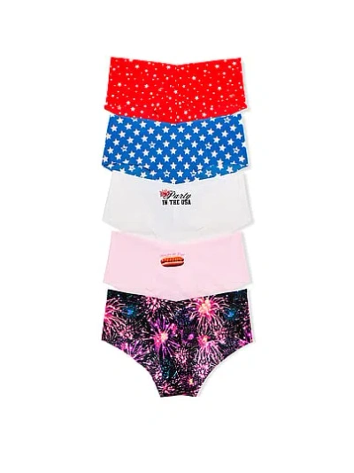 Pink 5-pack No-show Cheeky Panties In Multi