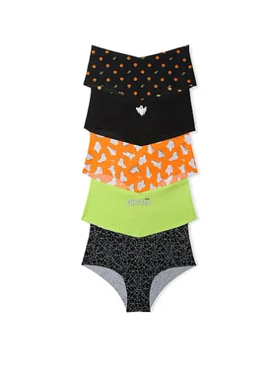 Pink 5-pack No-show Cheeky Panties In Animal Print