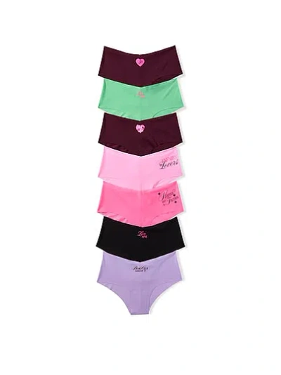 Pink 5-pack No-show Cheeky Panties In Print