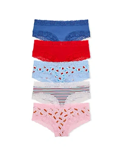 Pink 5-pack Wink™ Lace-trim Cheeky Panties In Multi