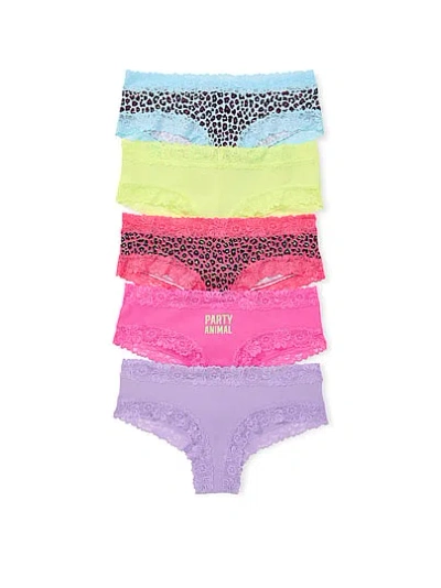 Pink 5-pack Wink™ Lace-trim Cheeky Panties In Multi