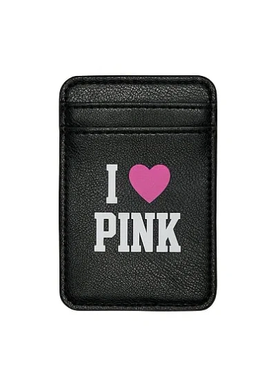 Pink Adhesive Stick-on Card Holder In Black
