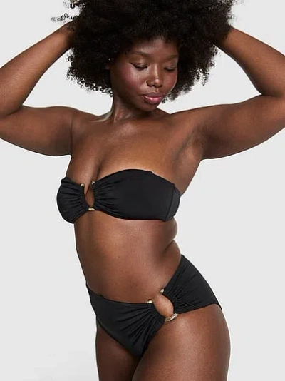 Pink All-american Horseshoe Bandeau Bikini Top In Black