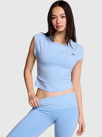 Pink All-day Cotton™ Cross-back Tee In Gray