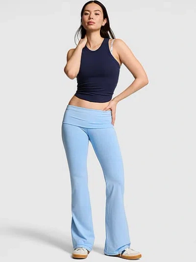 Pink All-day Cotton™ Foldover Flare Leggings In Blue