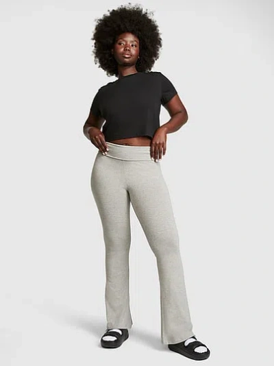 Pink All-day Cotton™ Foldover Flare Leggings In Gray