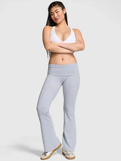 Pink All-day Cotton™ Foldover Flare Leggings In Blue