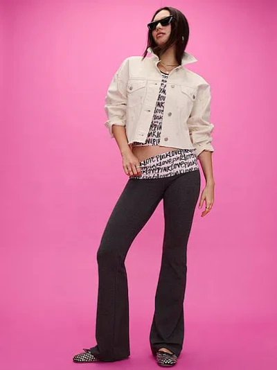 Pink All-day Cotton™ Foldover Flare Leggings In