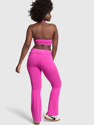 Pink All-day Cotton™ Foldover Flare Leggings In