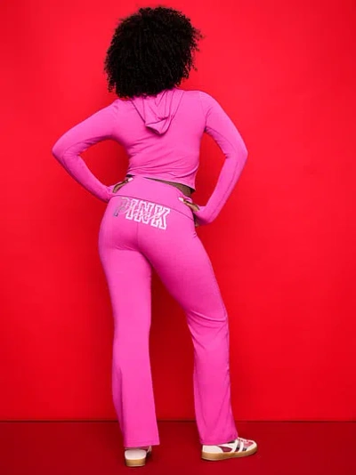 Pink All-day Cotton™ Foldover Flare Leggings In